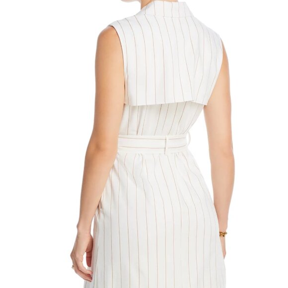 NWT - T Tahari Striped Long Trench Vest - Size S - Picture 2 of 6